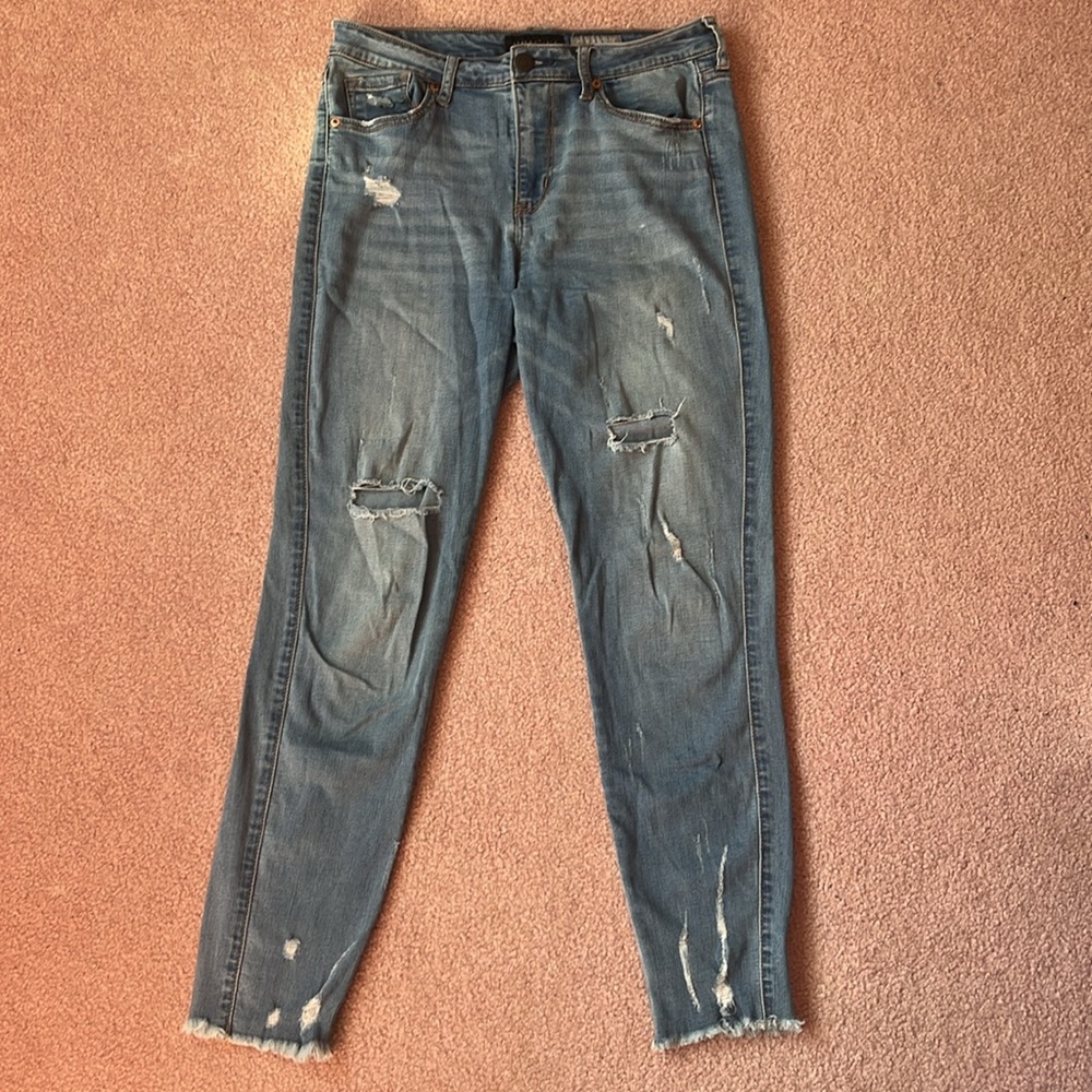 Aeropostale High Waisted Ankle Jegging Ripped Size 8